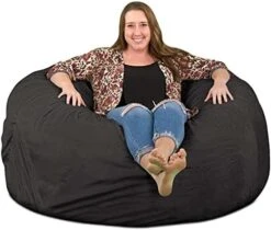 ULTIMATE SACK 5000 (5 Ft.) Bean Bag Chair Cover In Multiple Colors: Cover ONLY. (5000, Brown Suede) -Songmics Furniture Shop 41AhAupMEL. AC