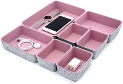 Welaxy Drawer Organizers Bins Felt Storage Bin Office Organizer Shallow Small Desk Organizer Trays Draw Dividers 7-piece (Turquoise) 25 Welaxy Drawer Organizers Bins Felt Storage Bin Office Organizer Shallow Small Desk Organizer Trays Draw Dividers 7-piece (Turquoise) -Songmics Furniture Shop 41Aj YNCTML. AC