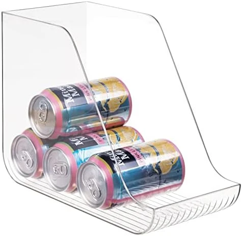 MDesign Small Plastic Water Bottle Stackable Storage Organization Bin With Open Front For Kitchen Refrigerator, Freezer, Pantry, Holds 12 Bottled Drinks/Beverages, Ligne Collection, Clear 9 MDesign Small Plastic Water Bottle Stackable Storage Organization Bin With Open Front For Kitchen Refrigerator, Freezer, Pantry, Holds 12 Bottled Drinks/Beverages, Ligne Collection, Clear - Image 9