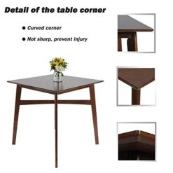 LUCKYERMORE Dining Room Table Wood Leg 36” High Top Table, Crossbar Reinforcement Strengthen Stability, Counter Height Dining Table, Square Kitchen Table -Songmics Furniture Shop 41AsvxdWrML