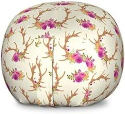 Lunarable Mermaid Scale Storage Toy Bag Chair, Continuous Japanese Circular Pattern Overlap Rounds In Aqua Color Palette, Stuffed Animal Organizer Washable Bag, Small Size, Blue Purple -Songmics Furniture Shop 41Au tIRXL. AC