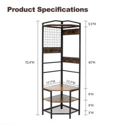 Corner Hall Tree, Entryway Coat Rack With 6 Hooks And Shoe Storage, Freestanding Hallway Storage Shelf Organizer, Vintage Multifunctional Clothes Rack For Home Office Bedroom 8 Corner Hall Tree, Entryway Coat Rack With 6 Hooks And Shoe Storage, Freestanding Hallway Storage Shelf Organizer, Vintage Multifunctional Clothes Rack For Home Office Bedroom -Songmics Furniture Shop 41AuwaRfigL