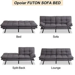 Opoiar Futon Sofa Bed Memory Foam Futon Couch Sleeper Sofa Convertible Fabric 71 Inch Futons Grey With Arm Rest, Metal Legs, Living Room Small & Compact Spaces, Easy Assembly 17 Opoiar Futon Sofa Bed Memory Foam Futon Couch Sleeper Sofa Convertible Fabric 71 Inch Futons Grey With Arm Rest, Metal Legs, Living Room Small & Compact Spaces, Easy Assembly -Songmics Furniture Shop 41B0GPqjjDL