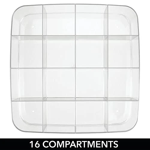 MDesign Plastic Wall Mount Display Organizer Holder - 16 Compartments - Protect, Store And Show Off Small Collectibles, Figurines, Shot Glasses, Nail Polish Colors, Spices - Clear 2 MDesign Plastic Wall Mount Display Organizer Holder - 16 Compartments - Protect, Store And Show Off Small Collectibles, Figurines, Shot Glasses, Nail Polish Colors, Spices - Clear - Image 2