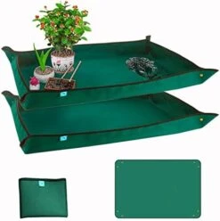 BIUWING 2PCS 39.4" X 39.4" Plant Repotting Mat Waterproof Transplanting Mat Indoor Succulent Potting Mat Portable Gardening Soil Changing And Watering Mat Square And Foldable Garden Mat -Songmics Furniture Shop 41B7fuit3HL. AC