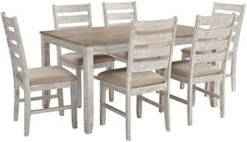 Signature Design By Ashley Skempton Dining Room Table And Chairs (Set Of 7), 36"W X 60"D X 30"H, Whitewash -Songmics Furniture Shop 41BB8lCNUZL. AC