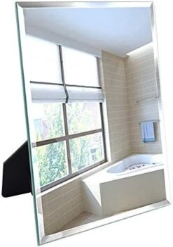 Calenzana Frameless Mirror Wall Hanging And Desk Standing, Compatible With Makeup Vanity Mirrors,10.6x13 Inch -Songmics Furniture Shop 41BBfcRCmjL. AC