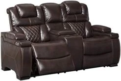 Signature Design By Ashley Warnerton Faux Leather Power Reclining Loveseat With Center Console, Brown 11 Signature Design By Ashley Warnerton Faux Leather Power Reclining Loveseat With Center Console, Brown -Songmics Furniture Shop 41BCCbgurHL. AC