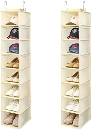 Berdeng Hanging Shoe Organizer For Closet With Side Mesh Pockets,Hat Racks For Baseball Caps,Shoe And Hat Holder & Storage,8-Shelf,Black,1 Pack 8 Berdeng Hanging Shoe Organizer For Closet With Side Mesh Pockets,Hat Racks For Baseball Caps,Shoe And Hat Holder & Storage,8-Shelf,Black,1 Pack - Image 8