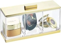 MDesign Cosmetic Divided Organizer Storage Canister Box With 3 Sections And Lid For Bathroom Vanity Countertop - Holder For Cotton Swabs, Perfume, Lipstick - Lumiere Collection - Clear/White 17 MDesign Cosmetic Divided Organizer Storage Canister Box With 3 Sections And Lid For Bathroom Vanity Countertop - Holder For Cotton Swabs, Perfume, Lipstick - Lumiere Collection - Clear/White -Songmics Furniture Shop 41BFhtsTqzL. AC