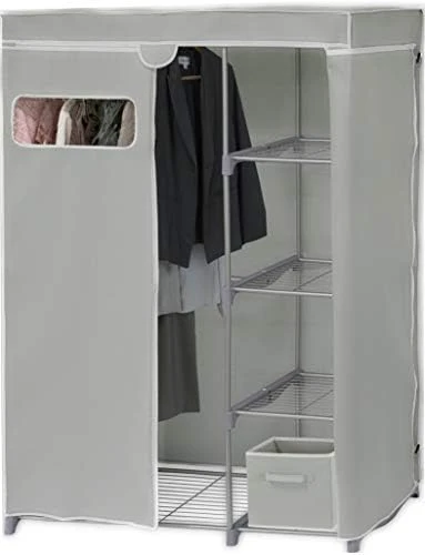 Simple Houseware Freestanding Cloths Garment Organizer Closet With Cover, Dark Gray 7 Simple Houseware Freestanding Cloths Garment Organizer Closet With Cover, Dark Gray - Image 7