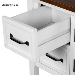 Amposei Wood Buffet 43’’ Console Table Storage Cabinet With Drawers & Open Shelf For Living Room Kitchen Dining Room, White & Brown -Songmics Furniture Shop 41BHGDU3uRL