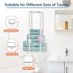 Echaprey Towel Racks For Bathroom Wall Towel Rack Stainless Steel Towel Holder For Towel Storage (Silver) -Songmics Furniture Shop 41BMmHauwcL