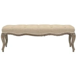 Safavieh Mercer Collection Randy Beige Linen Bench