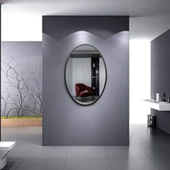 KAASUNES Oval Wall Mirror With Coating Steel Frame 24 X 36 Inch Wall Mounted Bathroom Mirror Rusty-Free For Home Decorative Living Room Washroom Entryway Hanging 9 KAASUNES Oval Wall Mirror With Coating Steel Frame 24 X 36 Inch Wall Mounted Bathroom Mirror Rusty-Free For Home Decorative Living Room Washroom Entryway Hanging -Songmics Furniture Shop 41BOTIIVAXL