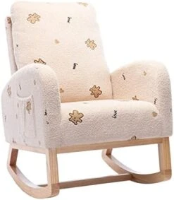 Setawix Rocking Chair For Nursery, Midcentury Modern Accent Rocker Armchair With Side Pocket, Upholstered High Back Wooden Rocking Chair For Living Room Baby Room Bedroom (Yellow - Velvet) 21 Setawix Rocking Chair For Nursery, Midcentury Modern Accent Rocker Armchair With Side Pocket, Upholstered High Back Wooden Rocking Chair For Living Room Baby Room Bedroom (Yellow - Velvet) -Songmics Furniture Shop 41BOhuJuSPL. AC