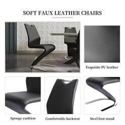 ZckyCine Modern Mid-Century Dining Table For 6-8 People Kitchen Table Set Extendable Rectangular Dining Table With 6 Leather Upholstered Dining Chairs -Songmics Furniture Shop 41BQG72Z54L