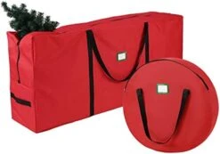 Christmas Tree Wreath Storage Bag, 2 Pack Container Bags Fits Up To 9 Foot Large Artificial Xmas Tree & 30" Holiday Garland Wreaths, 600D Waterproof Oxford Durable Handles & Sleek Zipper & Card Slot -Songmics Furniture Shop 41BSgXjLrHL. AC