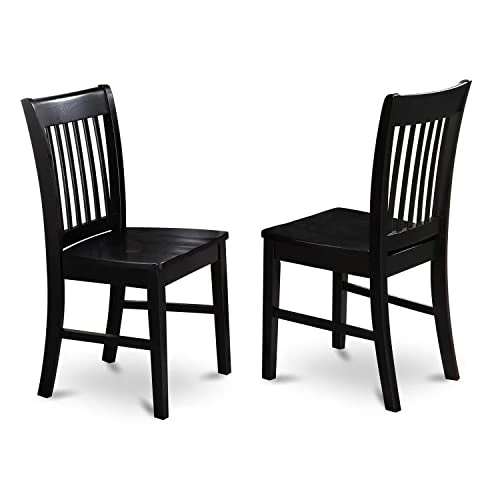 East West Furniture NFC-BLK-W Dining Room Chairs, Wood Seat 1 East West Furniture NFC-BLK-W Dining Room Chairs, Wood Seat