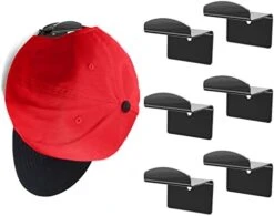 Modern JP Metal Adhesive Hat Hooks For Wall (12-Pack) - Optional Screws Included, Minimalist Hat Rack For Wall, Strong Hold Hat Hangers For Wall - Stainless Steel, Chrome Black -Songmics Furniture Shop 41Bd9e58VPL. AC