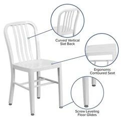 Flash Furniture Gael Commercial Grade 2 Pack White Metal Indoor-Outdoor Chair -Songmics Furniture Shop 41BdoteQeKL