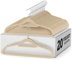 Zober Velvet Hangers 20 Pack - Clothes Hanger W/Tie Bar - Non-Slip, Swivel Hook, Slim Felt Hangers - Suits, Clothes, Pants, Coat Hanger - Pink -Songmics Furniture Shop 41BeAJuVzfL. AC