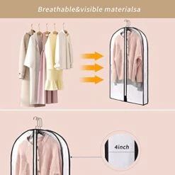 Clear Suits Covers,60" Clear Garment Bags 2 Packs For Closet Storage Hanging Clothes Storage Bags Loose Coat,Sweaters, Shirts,Plastic Protector For Evening Dress 7 Clear Suits Covers,60" Clear Garment Bags 2 Packs For Closet Storage Hanging Clothes Storage Bags Loose Coat,Sweaters, Shirts,Plastic Protector For Evening Dress -Songmics Furniture Shop 41BehcwdgHL