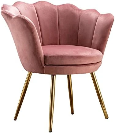 Chairus Living Room Chair, Mid Century Modern Retro Leisure Velvet Accent Chair With Golden Metal Legs, Vanity Chair For Bedroom Dresser, Upholstered Guest Chair(Antique Pink) 9 Chairus Living Room Chair, Mid Century Modern Retro Leisure Velvet Accent Chair With Golden Metal Legs, Vanity Chair For Bedroom Dresser, Upholstered Guest Chair(Antique Pink) - Image 9