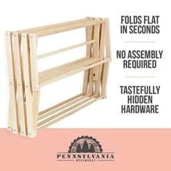 Pennsylvania Woodworks Clothes Drying Rack: Solid Maple Hard Wood Laundry Rack For Sweaters, Blouses, Lingerie & More, Durable Folding Drying Rack, Made In USA, No Assembly Needed, Large -Songmics Furniture Shop 41BmCWf8Q9L