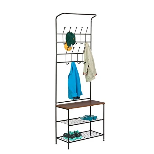 Honey-Can-Do Entryway Storage Valet, 25.75" L X 12.25" W X 70.25" H, Black 4 Honey-Can-Do Entryway Storage Valet, 25.75" L X 12.25" W X 70.25" H, Black - Image 4