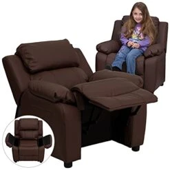 Flash Furniture Charlie Deluxe Padded Contemporary Brown LeatherSoft Kids Recliner With Storage Arms -Songmics Furniture Shop 41BqAWfEJHS