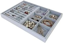 Svea Display Large Grey Premium Quality Velvet Glasses Tray Display Storage With Rearrangeable Compartments Stackable Jewelry Organizer 20 Svea Display Large Grey Premium Quality Velvet Glasses Tray Display Storage With Rearrangeable Compartments Stackable Jewelry Organizer -Songmics Furniture Shop 41C S0tNJbL. AC