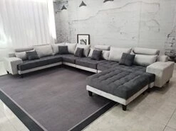 Stendmar 5pc Reversible Modern 2 Tone Grey Microfiber Big Sectional Sofa Set S150D-LG -Songmics Furniture Shop 41C2KAi2zPL