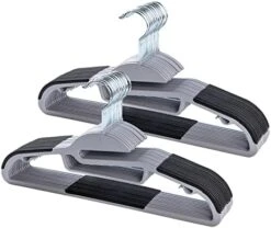 Cimlord 50PC Neck Saver Coat Hanger - Thin Space Saving Clothes Hangers With Non-Slip Rubber Pad, Closet Suit Hangers For Clothing, Pants, Jeans, Durable Plastic Gray Slim Hanger 16 Cimlord 50PC Neck Saver Coat Hanger - Thin Space Saving Clothes Hangers With Non-Slip Rubber Pad, Closet Suit Hangers For Clothing, Pants, Jeans, Durable Plastic Gray Slim Hanger -Songmics Furniture Shop 41C3L1RmVyL. AC