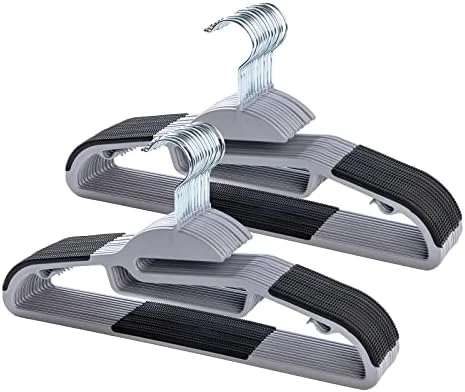 Cimlord 50PC Neck Saver Coat Hanger - Thin Space Saving Clothes Hangers With Non-Slip Rubber Pad, Closet Suit Hangers For Clothing, Pants, Jeans, Durable Plastic Gray Slim Hanger 8 Cimlord 50PC Neck Saver Coat Hanger - Thin Space Saving Clothes Hangers With Non-Slip Rubber Pad, Closet Suit Hangers For Clothing, Pants, Jeans, Durable Plastic Gray Slim Hanger - Image 8