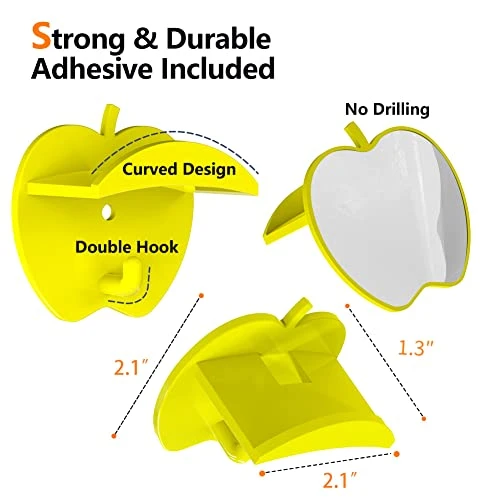 OYANI-DECORATION Hat Rack For-Baseball Caps - Yellow ABS Apple Hat Hooks Storage Organizer Hanger 12-Pack, Multi-Purpose Cowboy Hat Holder For Wall, Super Adhesive Hat Display Stand Shelf 1 OYANI-DECORATION Hat Rack For-Baseball Caps - Yellow ABS Apple Hat Hooks Storage Organizer Hanger 12-Pack, Multi-Purpose Cowboy Hat Holder For Wall, Super Adhesive Hat Display Stand Shelf