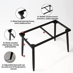 Modern Dining Table Black Sintered Stone Table,Multifuntional Desk With Metal Legs Suitable Living Room, Dining Room,Home & Office (Black) 12 Modern Dining Table Black Sintered Stone Table,Multifuntional Desk With Metal Legs Suitable Living Room, Dining Room,Home & Office (Black) -Songmics Furniture Shop 41C8sKEyCwL