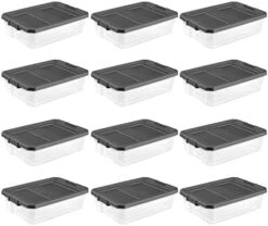 Sterilite 160 Quart Latching Stackable Bedroom Closet Playroom Wheeled Storage Box Container Bin With Gray Lid And Clear Sides, 2 Pack -Songmics Furniture Shop 41C9uCJ22vL. AC