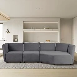 Melpomene Modular Sectional Sofa, Modern Minimalist 109" L-Shape 2 PC Free Combination Upholstered Sleeper Sofa Couch,White 18 Melpomene Modular Sectional Sofa, Modern Minimalist 109" L-Shape 2 PC Free Combination Upholstered Sleeper Sofa Couch,White -Songmics Furniture Shop 41CFf91Q2mL. AC