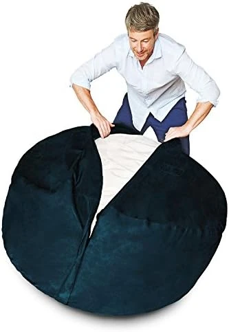 Lumaland Luxury Microsuede Outer Cover For Bean Bags Machine Washable 6-Foot Bean Bag Cover With Inlay In Dark Grey Cover And Inlay ONLY 13 Lumaland Luxury Microsuede Outer Cover For Bean Bags Machine Washable 6-Foot Bean Bag Cover With Inlay In Dark Grey Cover And Inlay ONLY - Image 13