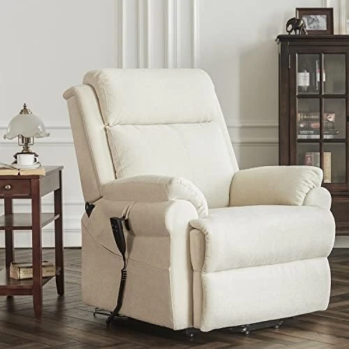 DYNOX Small Lift Chair Recliners With Massage And Heat, Dual Motor Power Lift Sofa With Infinite Adjust For Back And Footrest (Fabirc-Beige) 8 DYNOX Small Lift Chair Recliners With Massage And Heat, Dual Motor Power Lift Sofa With Infinite Adjust For Back And Footrest (Fabirc-Beige) - Image 8