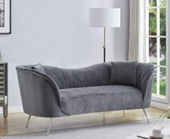 Container Furniture Direct Koger Mid Century Modern Living Room Velvet Chesterfield, Sofa And Loveseat, Fossil Grey -Songmics Furniture Shop 41CWprjahvL. AC