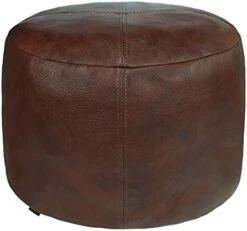 Thgonwid Unstuffed Faux Leather Pouf Cover, Handmade Footstool Ottoman Storage Solution, Floor Footrest Cushion - 16.5”x12.5”, Ivory White -Songmics Furniture Shop 41CfBuXaTsL. AC