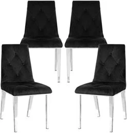 Ufurpie Dining Room Chairs With Velvet Fabric Dining Chairs Set Of 2 With Chrome Legs,Backrest And Button Velvet Fabric Design,Luxury Home Furniture For Dining Room And Kitchen(Set Of 2) (Grey) -Songmics Furniture Shop 41CoDmdBIXL. AC