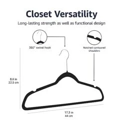 Amazon Basics Slim, Velvet, Non-Slip Suit Clothes Hangers, Black/Silver - Pack Of 50 -Songmics Furniture Shop 41Cp8QQXs4L