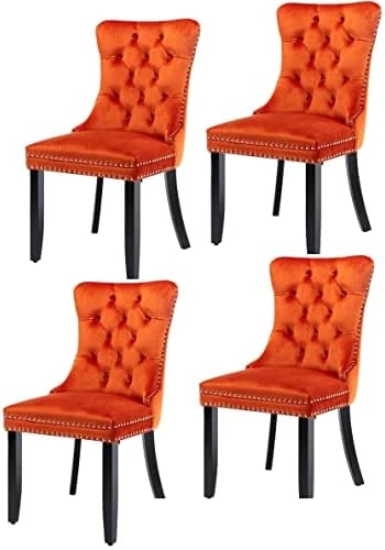 Set Of 2 Dining Chairs Modern For Dining Room Kitchen Accent Side Chair Velvet Button Tufted Padded Cushion Seat And Back (Sapphire Blue) 9 Set Of 2 Dining Chairs Modern For Dining Room Kitchen Accent Side Chair Velvet Button Tufted Padded Cushion Seat And Back (Sapphire Blue) - Image 9