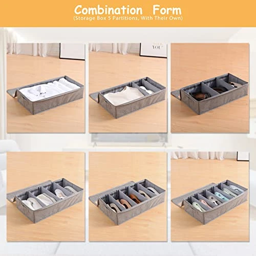 GDV Under Bed Storage,2Pcs Clear Panel Under Bed Shoe Storage, With Zipper Underbed Storage Containers Bin And W/Reinforced Handle Under Bed Storage Organizer Box,For Clothing,Pillows 4 GDV Under Bed Storage,2Pcs Clear Panel Under Bed Shoe Storage, With Zipper Underbed Storage Containers Bin And W/Reinforced Handle Under Bed Storage Organizer Box,For Clothing,Pillows - Image 4