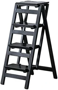 ATAAY Ladders Telesstep Ladder,Folding Step,Wooden Lightweight And Foldable For Child Adult/Black -Songmics Furniture Shop 41D4k0u2nS. AC