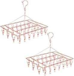 2 Pack Stainless Steel Sock Drying Rack With 72 Clips, Swivel Wind-Proof Hook Clothes Hanger Dryer For Sock, Underwear, Bra, Laundry Accessories 13 2 Pack Stainless Steel Sock Drying Rack With 72 Clips, Swivel Wind-Proof Hook Clothes Hanger Dryer For Sock, Underwear, Bra, Laundry Accessories -Songmics Furniture Shop 41D8ARPo0ML. AC