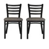 LUCKYERMORE Heavy Duty Metal Dining Room Chair Set Of 2 Upholstered Vinyl Leather Kitchen Chairs With Ergonomic Ladder Back,500lbs Weight Capacity Comfortable Cushion For Home Restaurant